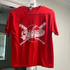 Red Chicago Baseball Graphic T-Shirt Youth Large